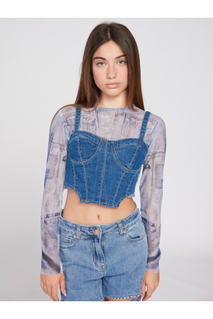Футболки/Топы Лонгслив Синий
