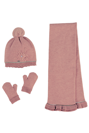 Варежки Шапка+шарф Розовый