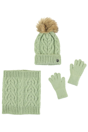 Перчатки Шапка+шарф Зелёный