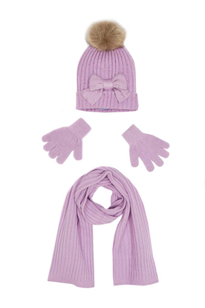 Перчатки Шапка+шарф+перчатки Фиолетовый