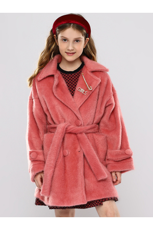 Одежда из меха Пальто Розовый