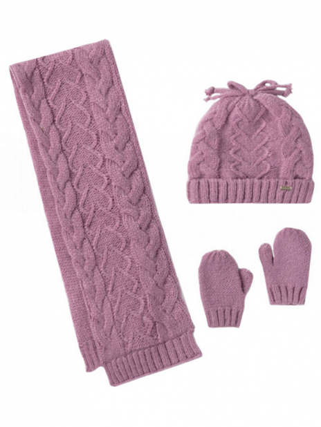 Шапки Шапка+шарф+варежки Фиолетовый