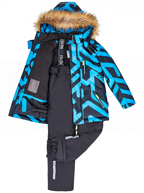 Утепленные костюмы Куртка+полукомбинезон Голубой
