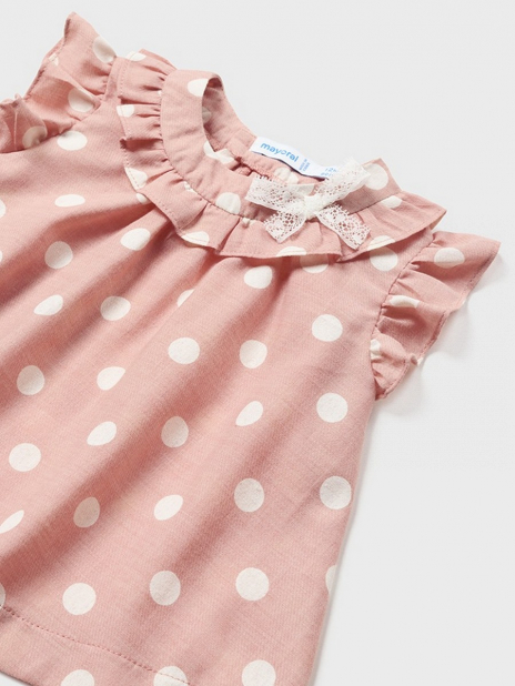 Короткий рукав Блуза+шорты Розовый