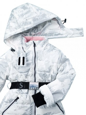 Утепленные костюмы Куртка+полукомбинезон Белый