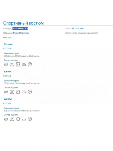 Спортивные костюмы Костюм Серый