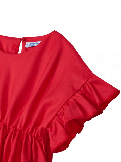 Короткий рукав Блуза Красный