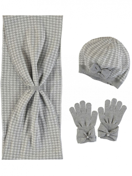 Шапки Шапка+шарф+перчатки Серый