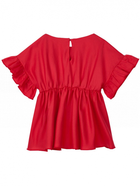 Короткий рукав Блуза Красный