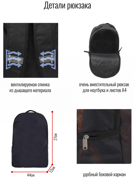 Молодежные рюкзаки Рюкзак Синий