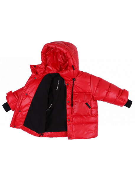 Пуховики короткие Куртка+полукомбинезон Красный