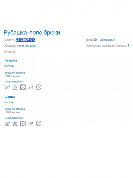 Костюмы/Комплекты Комплект Оранжевый